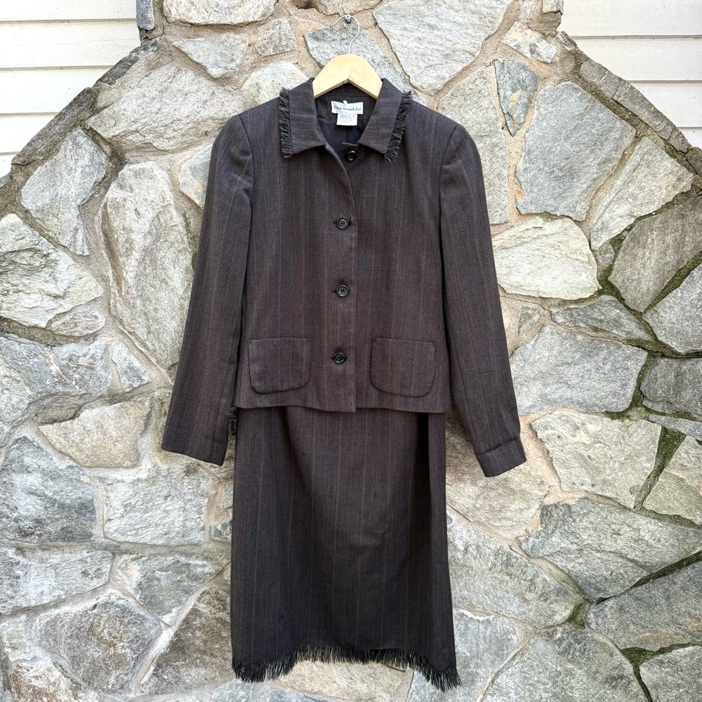 Vintage Wool Maxi Skirt & Blazer Matching Skirt Suit